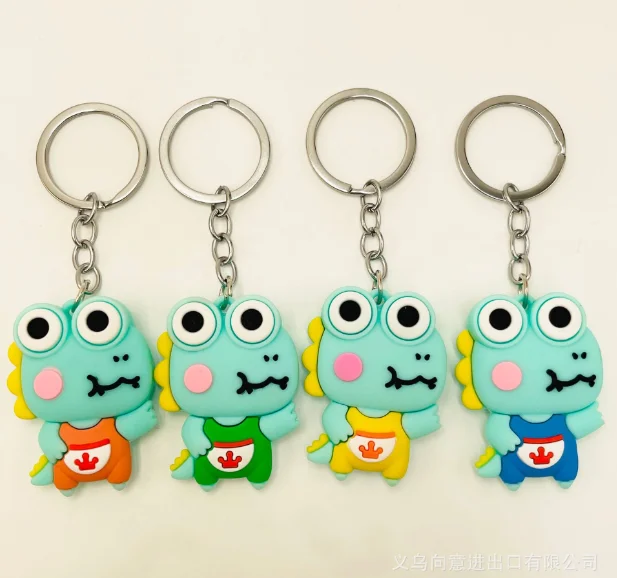 1PCS Cartoon dinosaur key chain doll bag pendant car key chain student gift. Random color