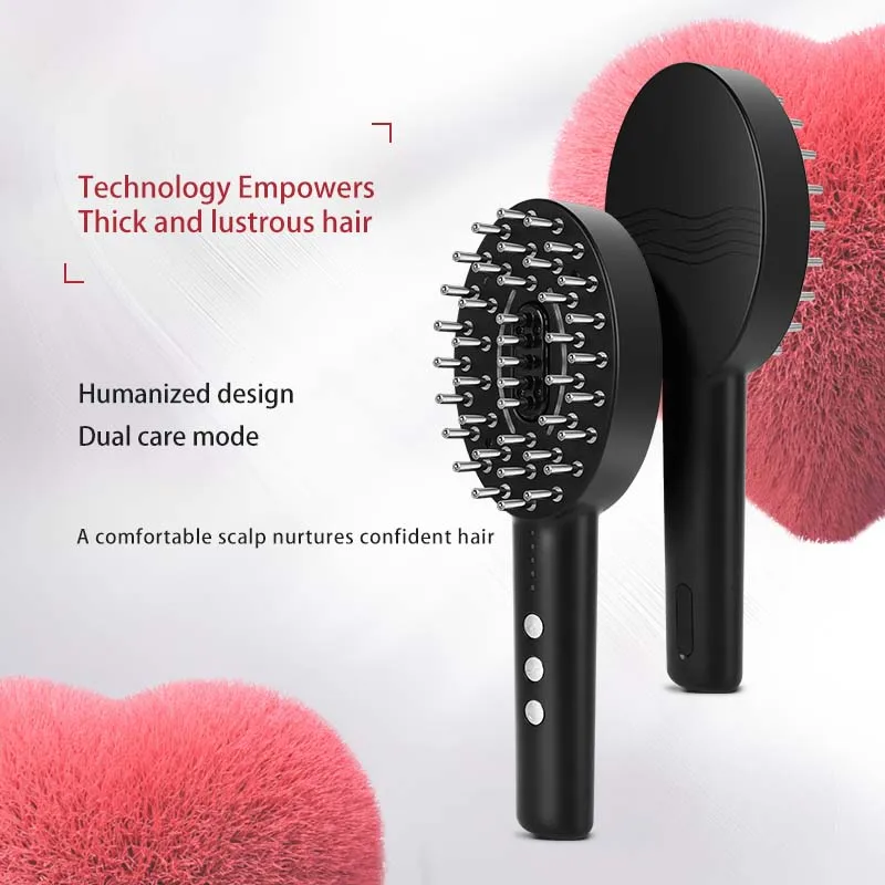 New Trend Anti Hair Loss Massage Comb Therapy Vibration Red Blue Light Massage Brush Electric Laser Hair Growth Comb