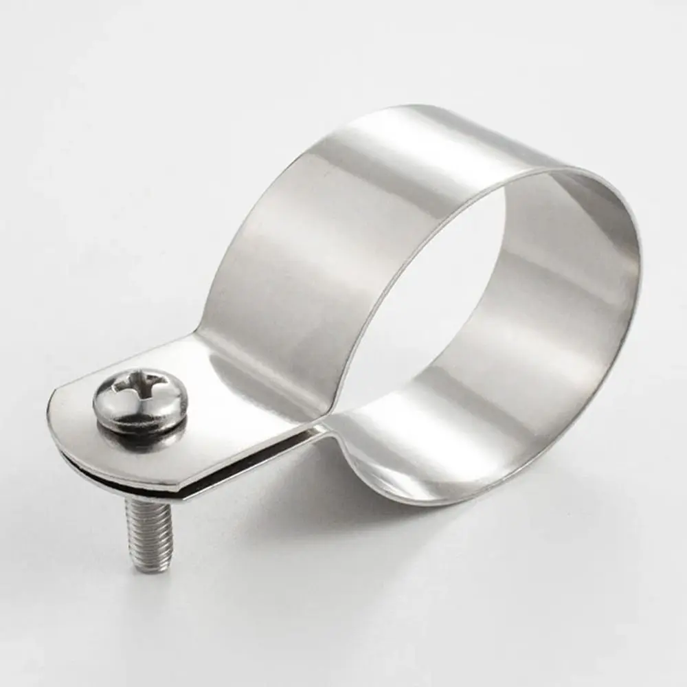 1Pcs with Screws Nuts Hose Clamp 304 Stainless Steel Fastening Hardware Grounding Clip Dia 10mm-60mm Horseback Pipe Buckle