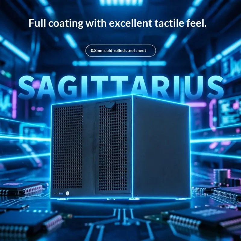 Durable 0.8mm Steel 8-Bay NAS Case, Magnetic Front Panel, Dual Chamber Isolated Airflow, Great Value for Server Storage