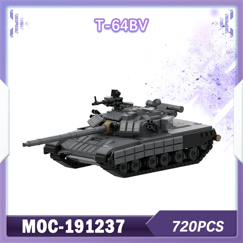 

720P MOC-191237 T-64BV Soviet Russia Main Battle Tank Military War Series Building Block Model Brick Set Creative Holiday Gifts