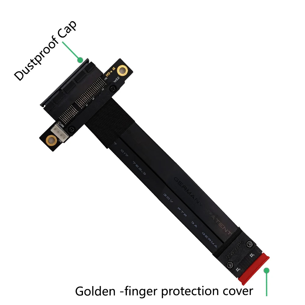 Câble d'extension M2 PCI Express 32G/bps Gen3.0, Riser PCIe x4 3.0 PCI-E 4x vers M.2 NGFF NVMe M Key 2280 Riser Card