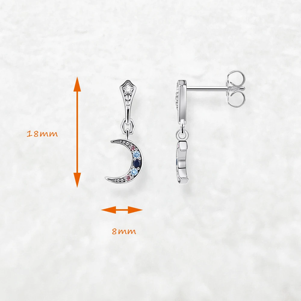 Drop Earrings Royalty Moon Vintage Gift For Women High Quality Europe Style 925 Sterling Silver Fine Jewelry