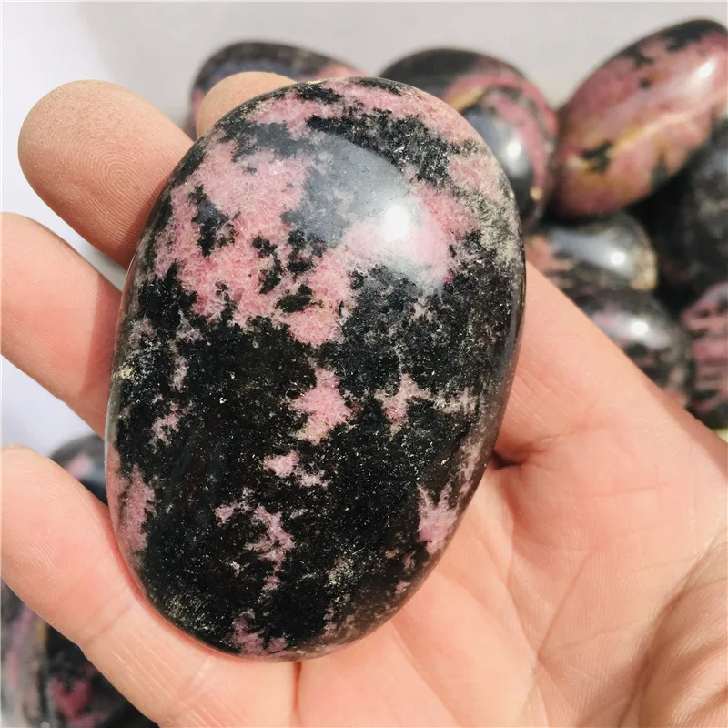 American Natural RHODONITE Gemstone Meteor Crystal Palmstone Home Room Feng Shui Decoration Holiday Gift Spiritual Gemstone