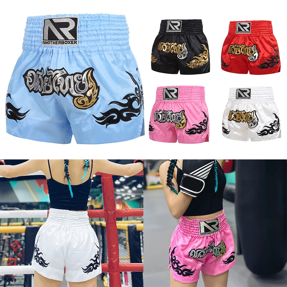 MMA Muay Thai Training Trunks Fitness Shorts Anotherboxer-Unisex Boxing Shorts For Adult Patchwork Embroidery Boxing Shorts