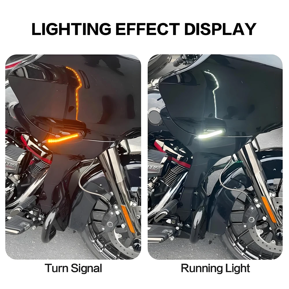 Moto Lato LED Indicatori di direzione Freno Che Scorre Misura Per Road Glide Personalizzato FLTRX Ultra FLTRU Limited FLTRK 2015-2023