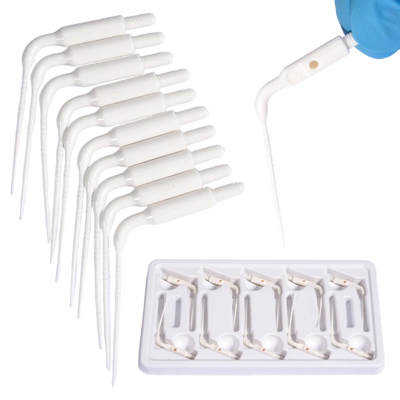 50Pcs Dental Endo IrrigatIon Tip for Root Canal Treatment Plastic Sonic Powered Tips Air Scaler Handpiece Accessories