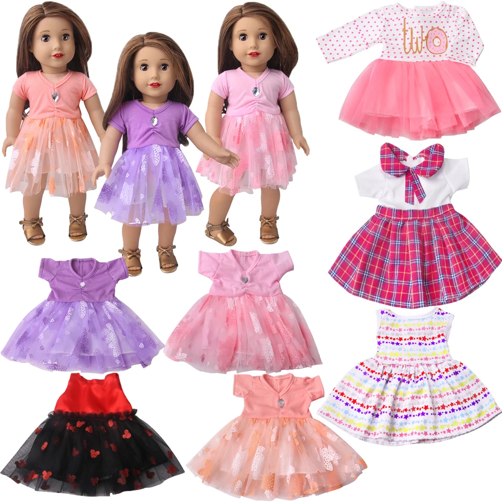 

18 Inch American Doll Girl Christmas Doll New Kawaii Candy Colored Dress Toy LaLaFanFan Accessories Fit 43Cm Reborn Doll D2-8