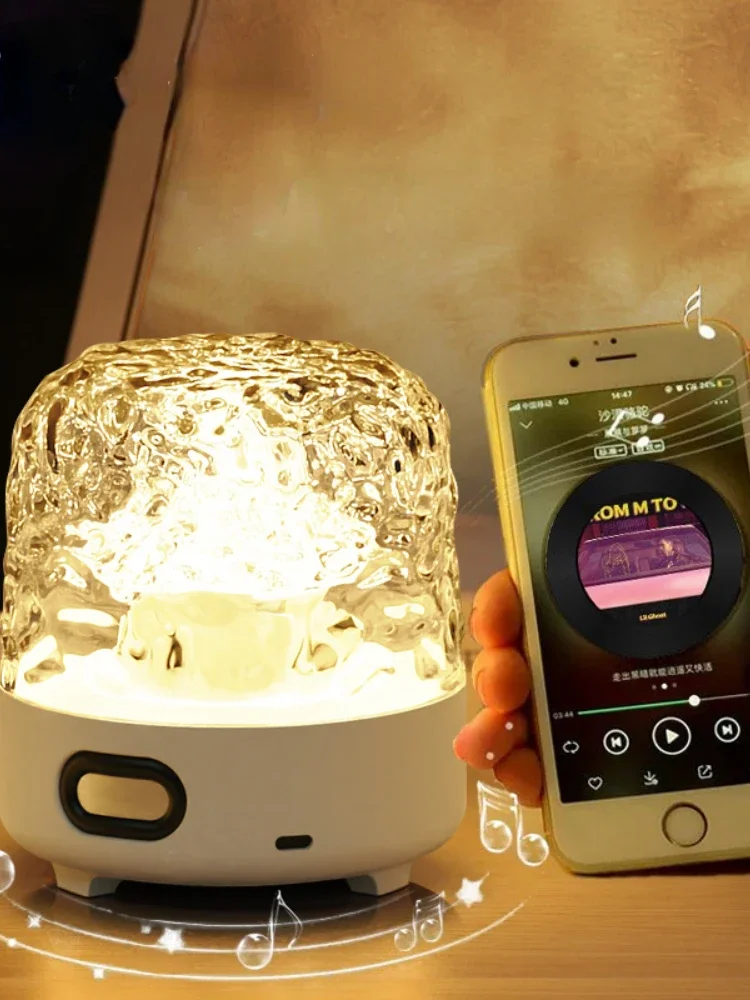Bluetooth Speaker Water Ripple Romantic Starry Projection Atmosphere Advanced Sleeping Bedroom Bedside Night Light Decoration