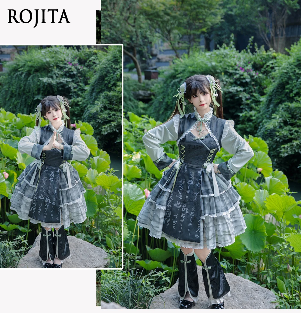 

Original New Chinese Style Improved Cheongsam Lolita Dress Women OP Lolita Cute Girl National Style Elegant Princess Dress