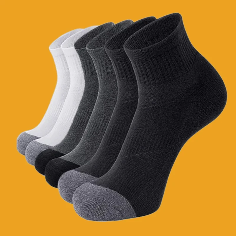 

6/12 Pairs Basketball Sports Socks Spring And Summer Black And White Men's High Quality Short Tube Socks Elastic Cotton Socks