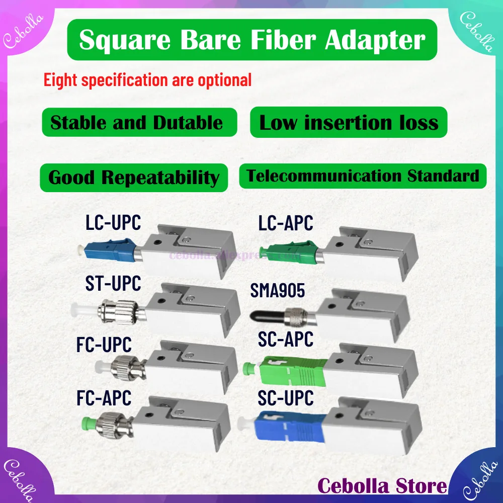 

Fiber Optic Adapter Square Type Bare Fiber Adapter LC/UPC Square FTTH Optical Tools Free Shipping