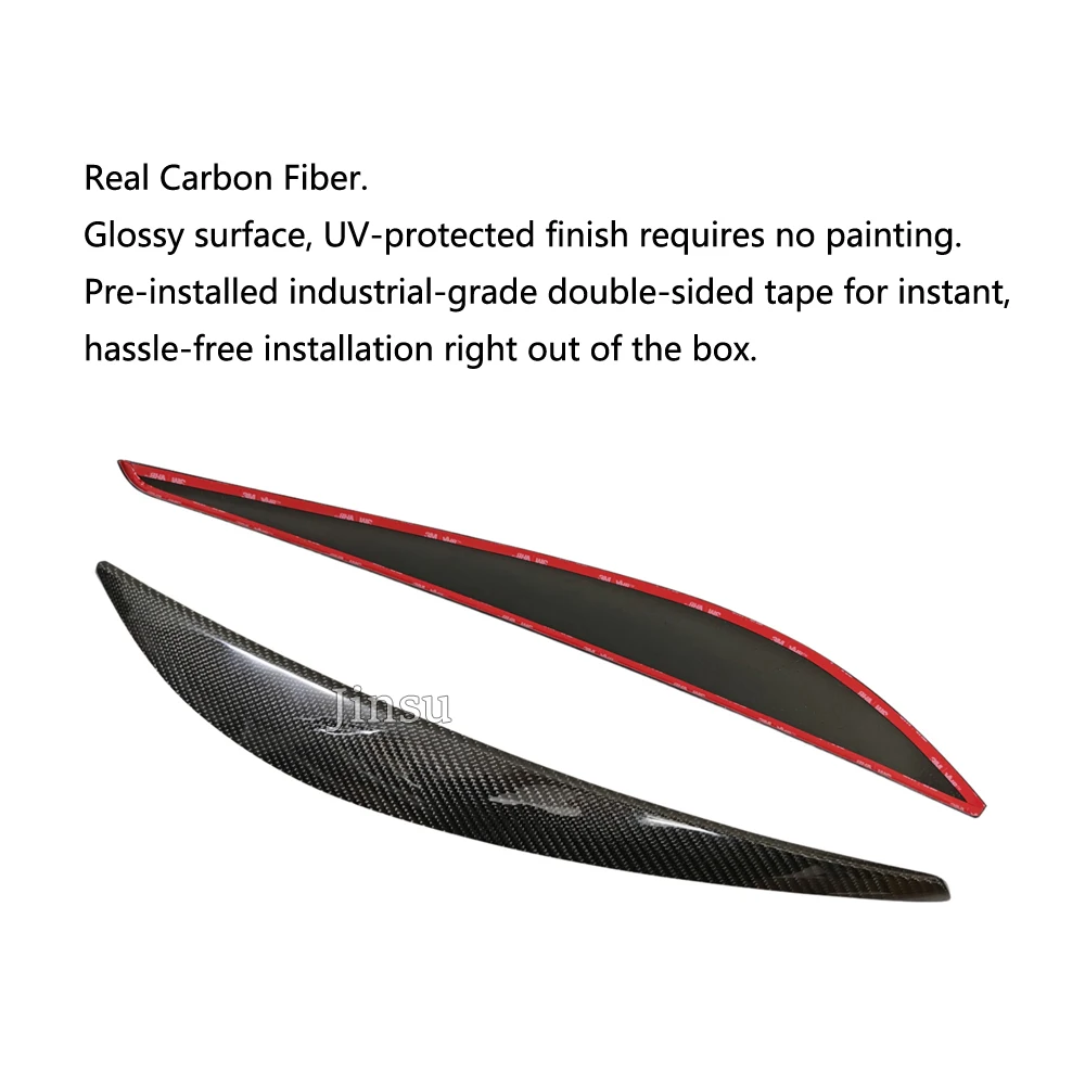 Real Carbon Fiber Headlights Decorative Sticker Eyebrows for Honda FIT JAZZ 2001 - 2008 Front Lamp Cover Eyelids Car Accessories