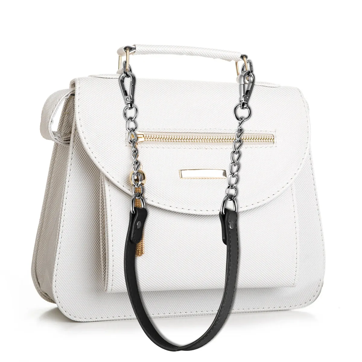 Handbag Chain Strap 2 Piece PU Leather Metal Replacement Handle DIY Purse Shoulder Bag Accessory for Women