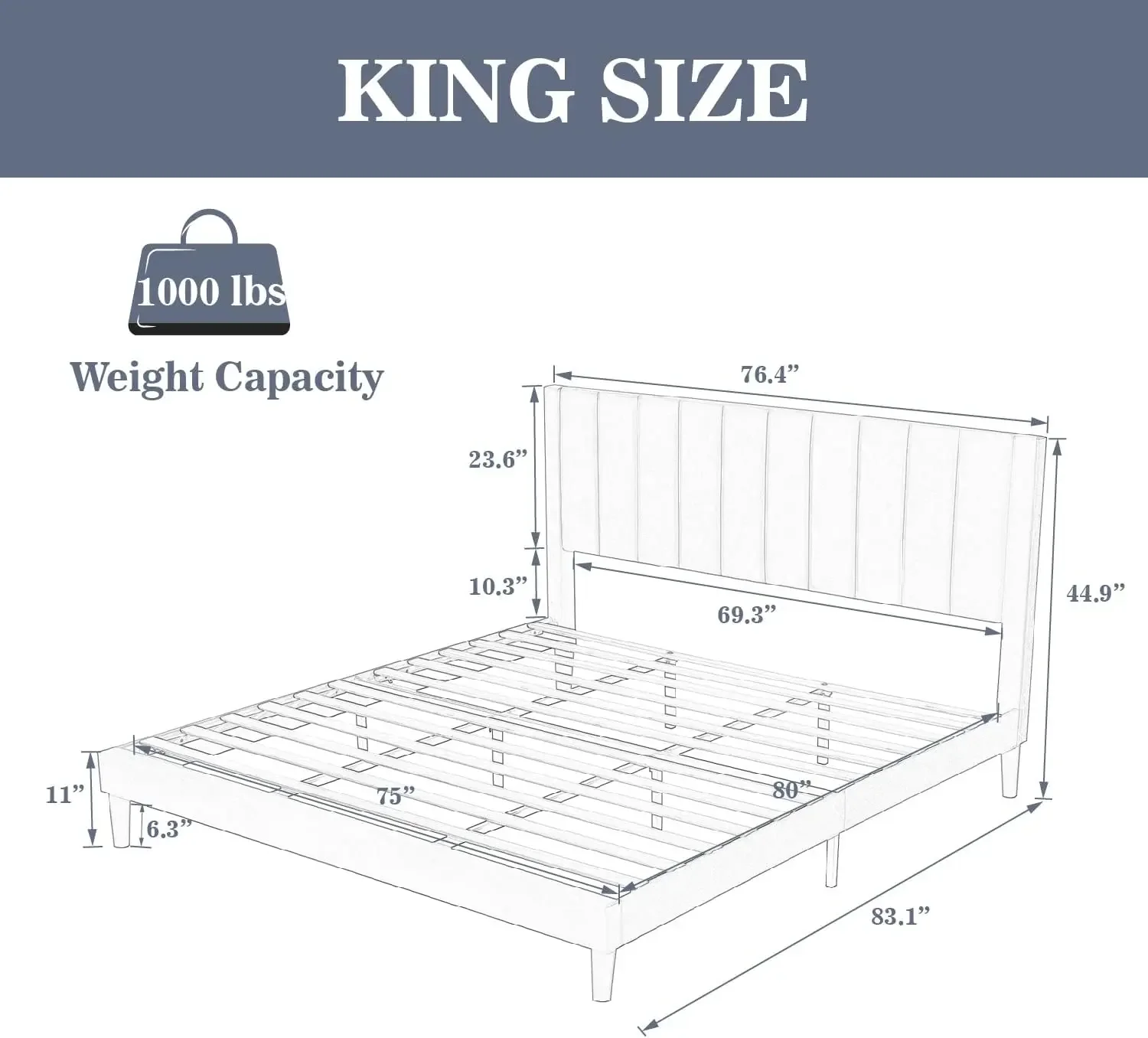 Pink King Velvet Upholstered Bed Frame with Vertical Channel Tufted Headboard/Strong Wooden Slats/Platform Bed Frame