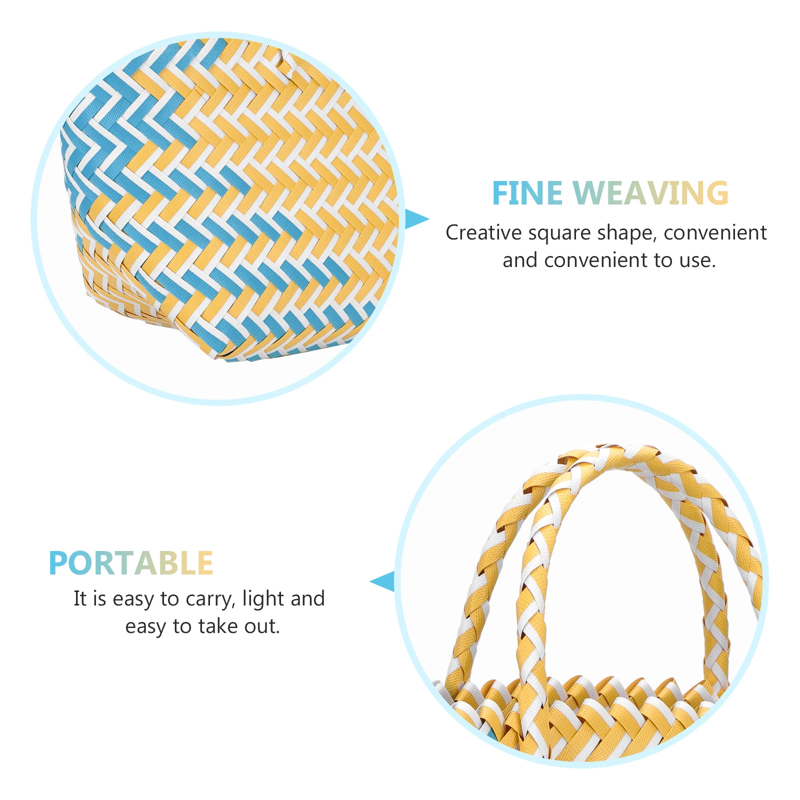 

Handwoven Women Striped Plastic Shopping Bag Large Capacity Urban Casual Shoulder Bag Strong Cylindrical Strap Design