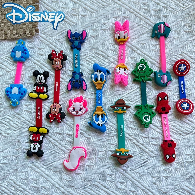 100 szt. Disney Cartoon Organizer na kabel zwijający uchwyt na Marker do zarządzania przewodem do słuchawek IPhone Android