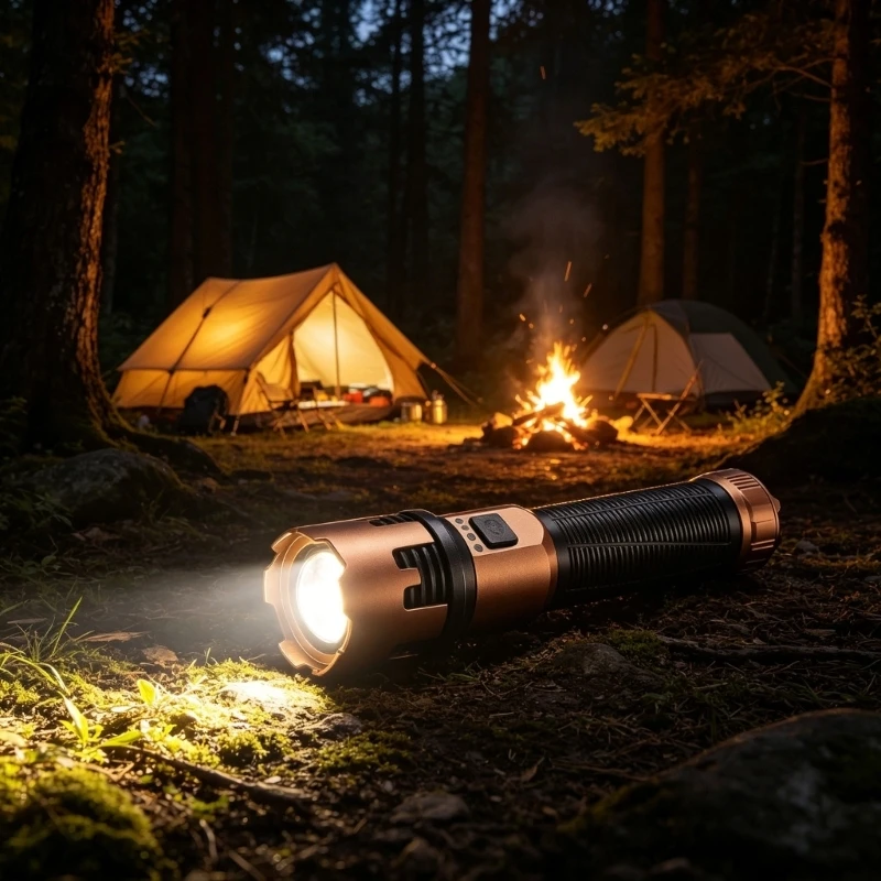 Practical LED Flashlight Rechargeable Flashlight Clear Battery Display Perfect for Convenient Outdoor Illuminations