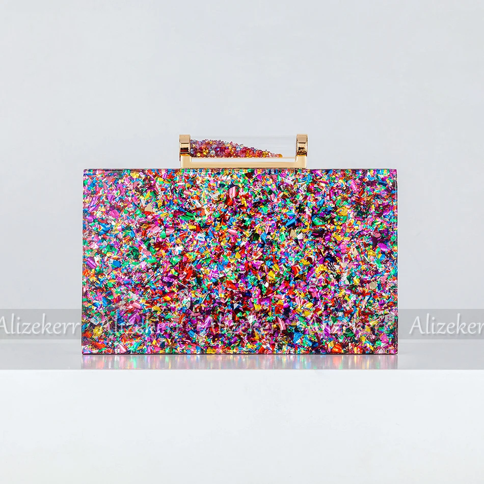 Borse da sera in scatola acrilica multicolore 2022 borse e borsette con pochette in cristallo di design di lusso da donna di alta qualità