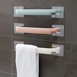 Self-adhesive Towel Holder Rack Wall Mounted Towel Hanger Bathroom Bathroom Towel Rack Free Punch Kitchen Single Rod Rag Hanger