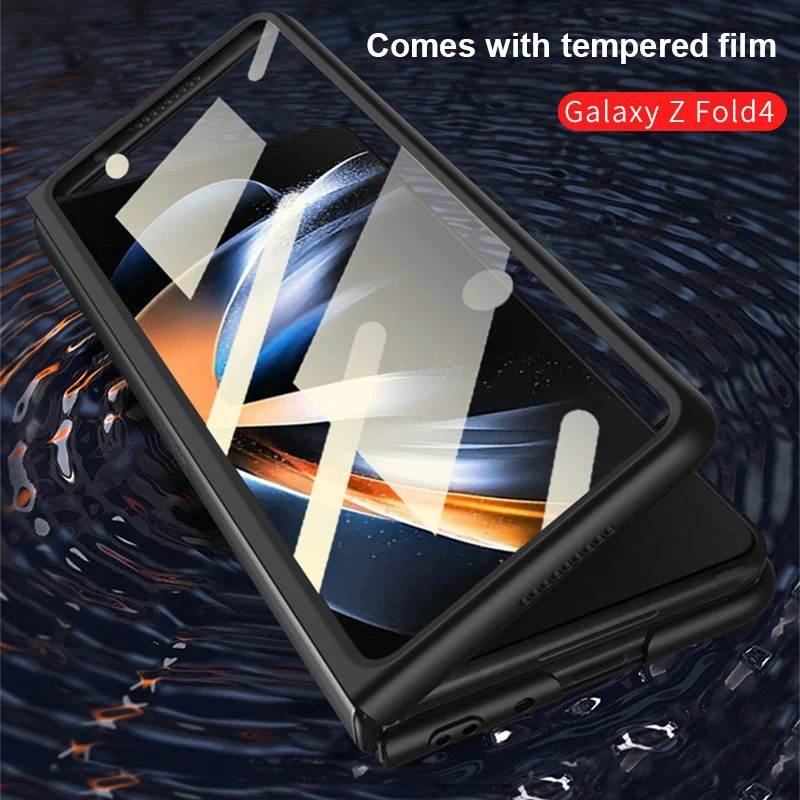 Ultra-thin Dropproof Folding Phone Case For Samsung Galaxy Z Fold 3 Fold 4 5G Fold3 Fold4 Case Cover with HD Tempered Glass Film