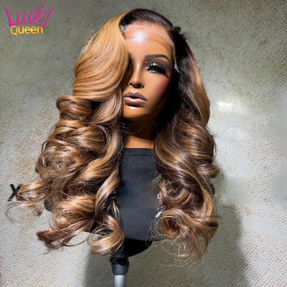 

Парик из натуральных волос Loose Wave с мелированием, HD-кружевной фронтальный парик 13x6/13x4, цвет P4/27, для женщин, без клея, предварительно прорезанный, с кружевной застежкой 5x5