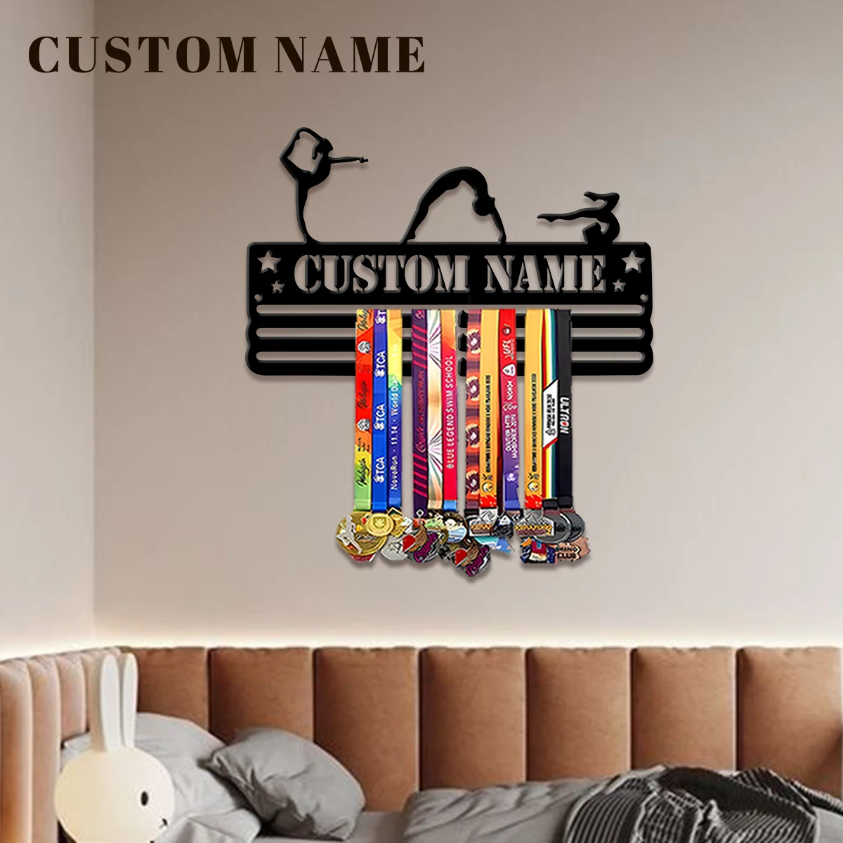 1pc Custom Dance Metal Medal Hanger Holder,Personalized Football Number Medal Display Rack for Sports Awards,Home Decor Gift