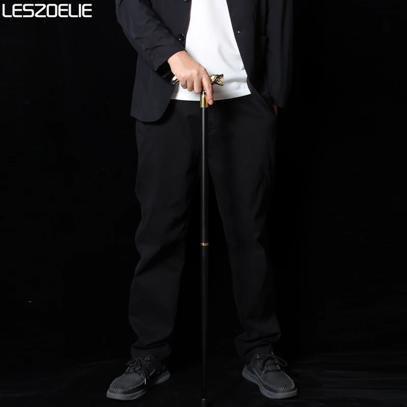 91 см золото с черной волчьей головой, мужская роскошная трость, модная декоративная ручная трость, элегантная винтажная палка для женщин