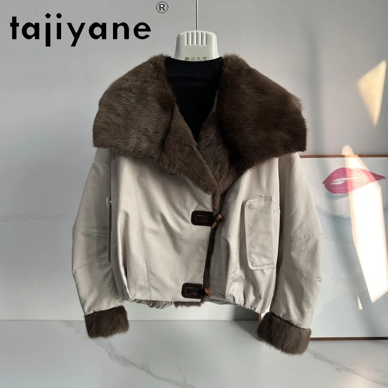 TAJIYANE 90% Goose Down Jacket Women Winter Coat Short Puffer Jacket Muskrat Fur Collar Coats for Woman Thick Пуховик Женский