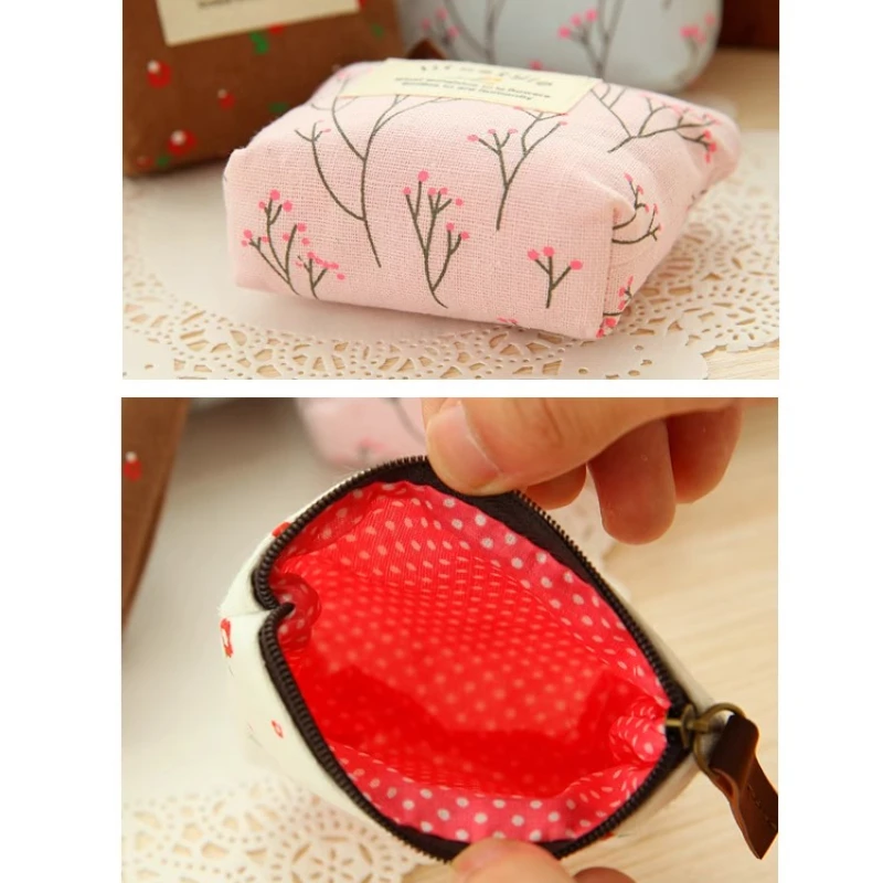 여성용 미니 귀여운 동전 지갑 저렴한 캐주얼 키 머니 백 여성용 패션 플로럴 동전 지갑 휴대용 지퍼 작은 사각 가방