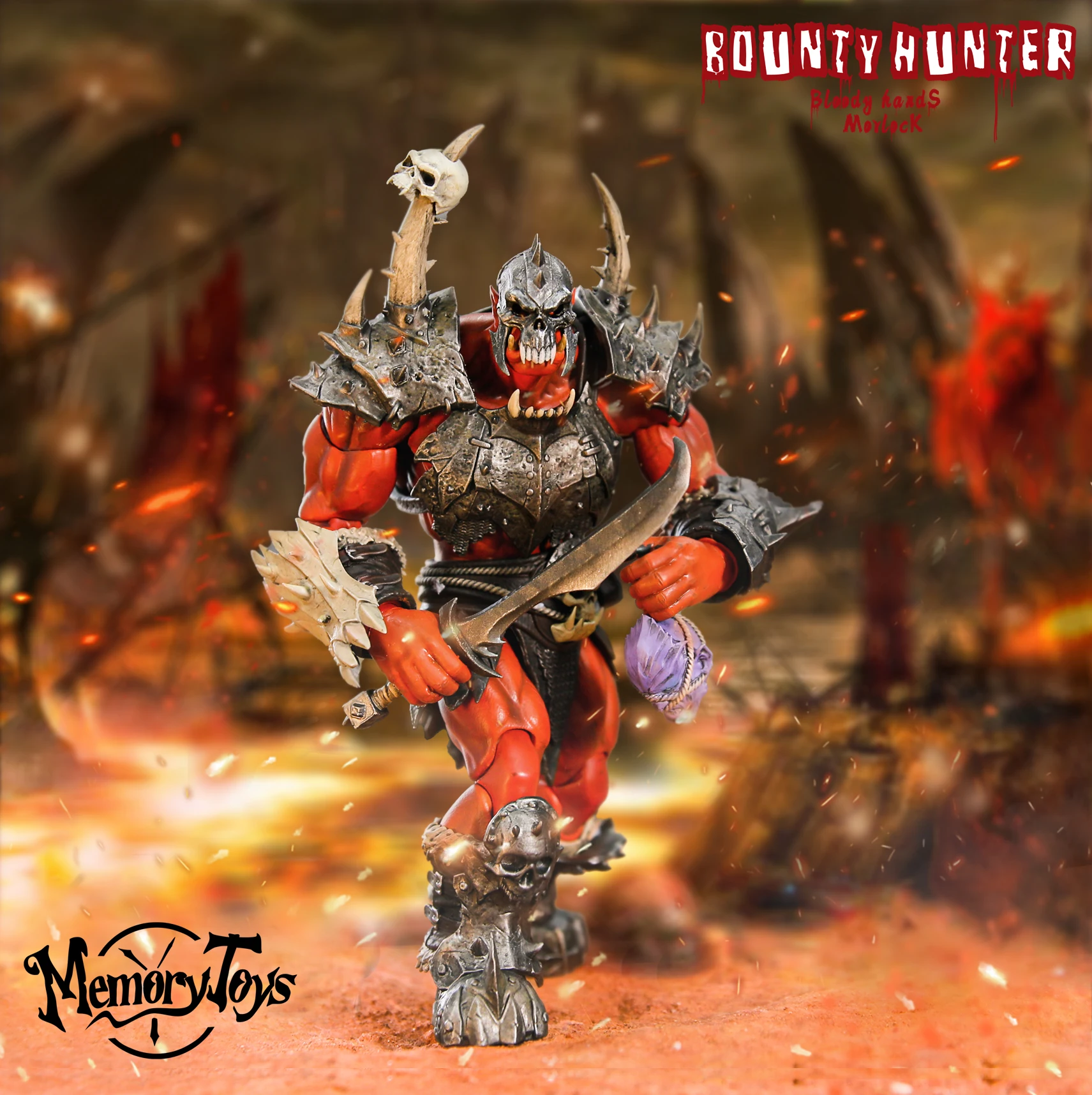 Metytoyz Adventurer World Red Orc Ork Captain Corrup Devil Orc Swordsman Action Figure Special Edition