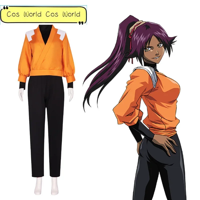 

Аниме BLEACH Shihouin Yoruichi Косплей Костюм Желтый Наряд Короткая Длинная Униформа Женский Хэллоуин Карнавал Ролевые Игры Полный Костюм