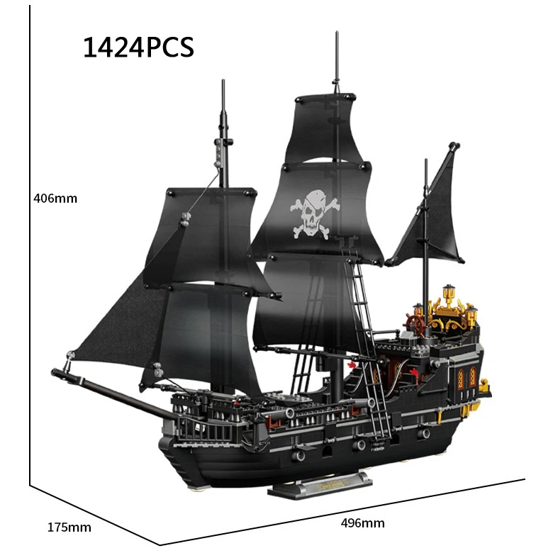 

LOZ Creative Caribbean Black Sorcerer Pirate Ship Mini Diamond Building Block Model Assemble Bricks Toy Collection For Gifts