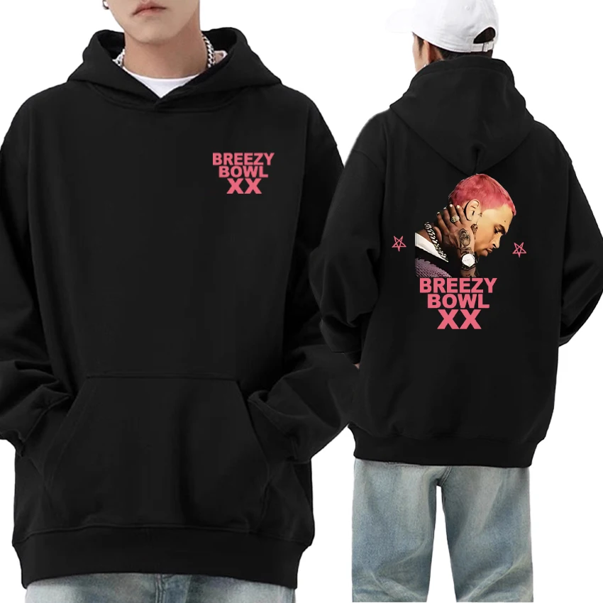 

Rapper Chris Brown Graphic Hoodies Breezy Bowl XX Tour Autumn Winter Sweatshirt Men Women Long sleeve Fleece Unisex Pullovers