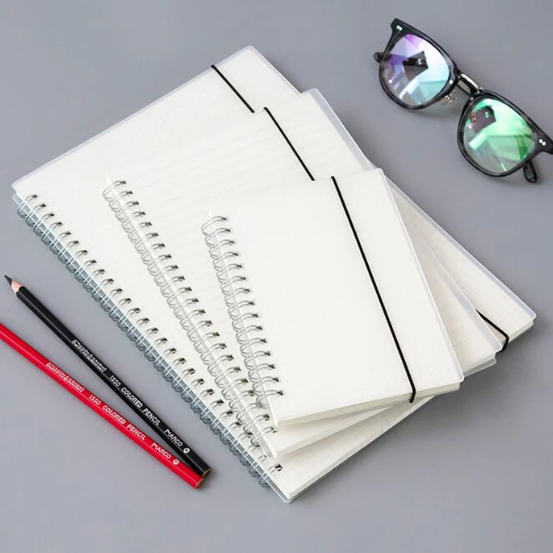 A4/B5/A5/A6/peeling etui z polipropylenu przezroczysta linia pozioma biały papier siatka kropka ręka konto książka pasek notatnik notatnik pamiętnik