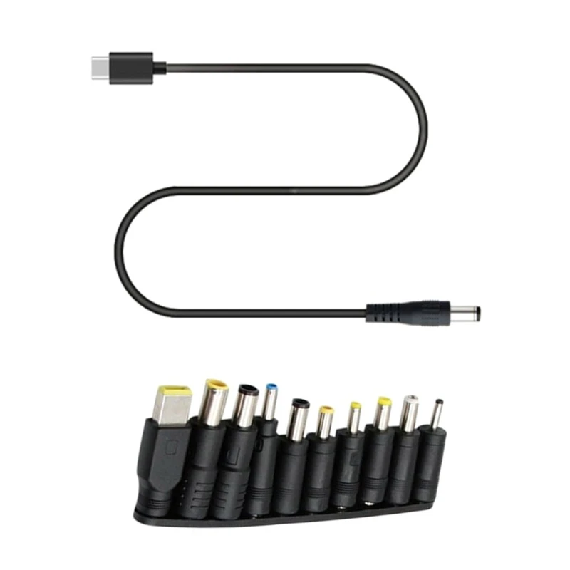 Cavo di alimentazione da USB C a DC 20V cavo di ricarica Jack universale DC 5.5x2.1mm con 10 punte per connettori adattatore di alimentazione per Laptop buono nuovo