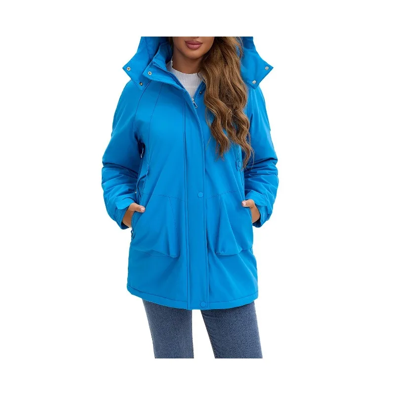 سترة نسائية كاجوال مبطنة بالقطن قابلة للفصل لتسلق الجبال مقاومة للرياح سترة واقية دافئة للخريف والشتاء للأنشطة الخارجية #5