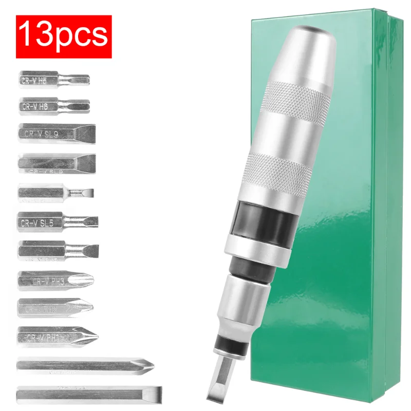 13Pcs Impact Screwdriver Set Shock Screw Driver Chisel Bits Multifunctional Screw Extractor Remover Repair Set Repair Tools