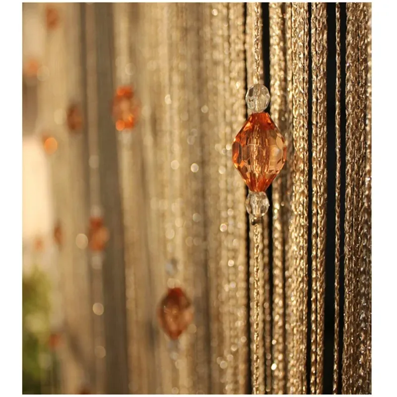 Olive High-end Quality Curtain Acrylic Beads Partition Background Wall Bold Tassel Line Curtain Wedding Props