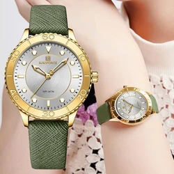 2022 New Women Luxury Quartz Watch NAVIFORCE Ladies Fashion Casual Simple Wristwatch Luminous Pointer Leather Wristband Clock