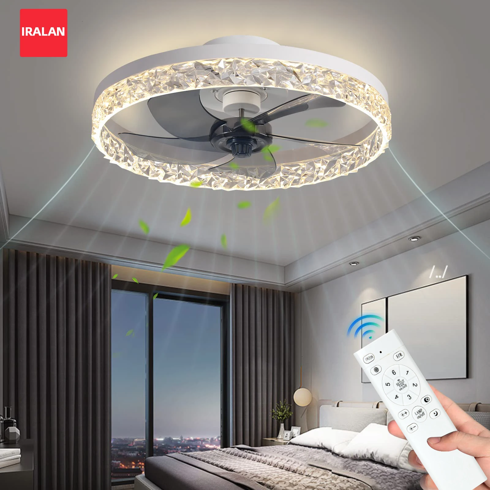 

Современный потолочный вентилятор со светодиодной подсветкой, пультом дистанционного управления, 6 скоростями, таймером, для спальни и кухни.