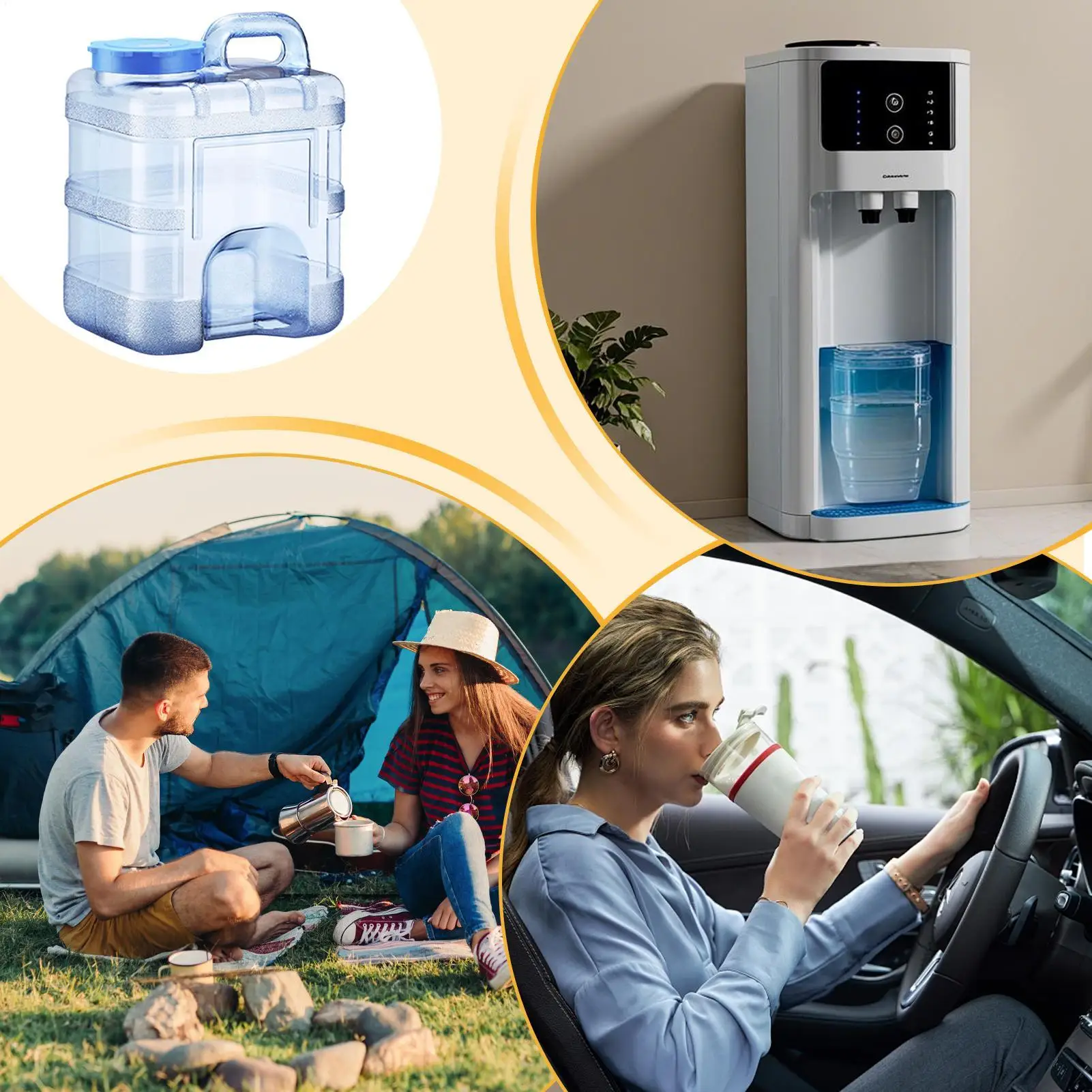 Camping Water Container 10L Camping Water Dispenser Heavy-Duty Food-Grade Bucket With Dispenser For Pool Survival Patio Home