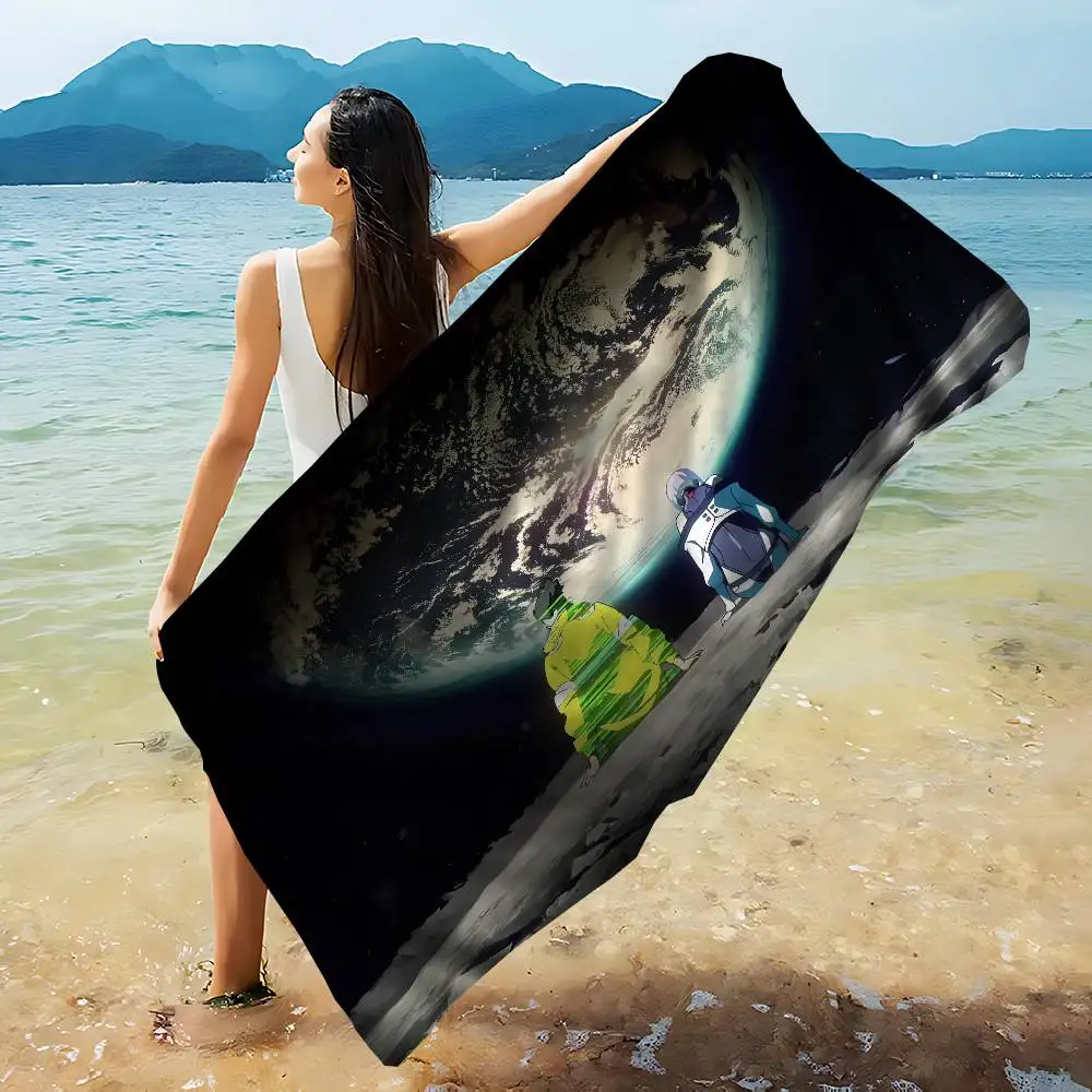 Cyberpunk Edgerunners Anime Beach Towel Colorful Bath Towels For Girl Microfiber Quick Dry Custom Sand Free Beach Spa Gym Pool