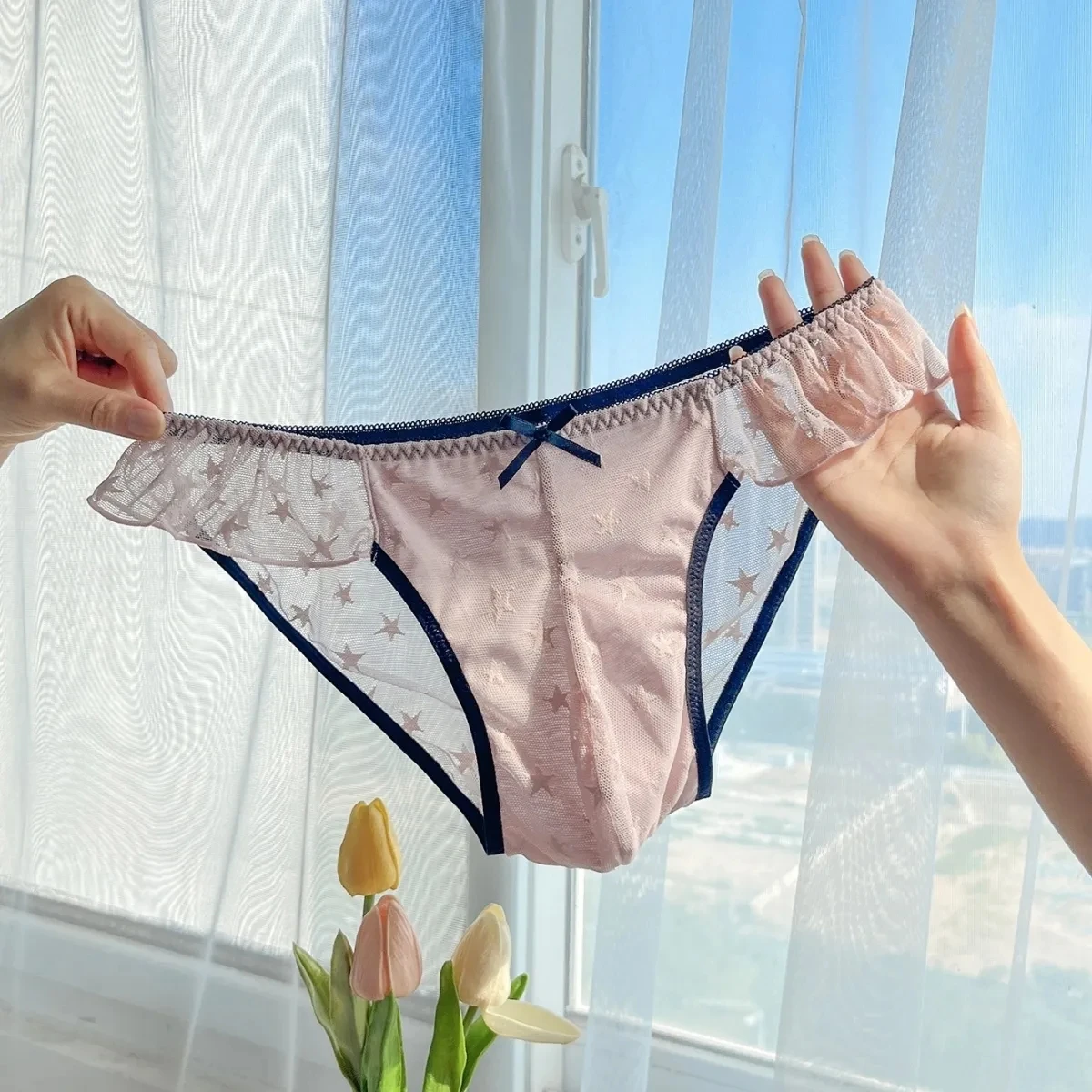 Man's Mesh Lace Sexy Panty Briefs Live Show Dance BF Gifts LGBQT Group FKK Private Party Club Model