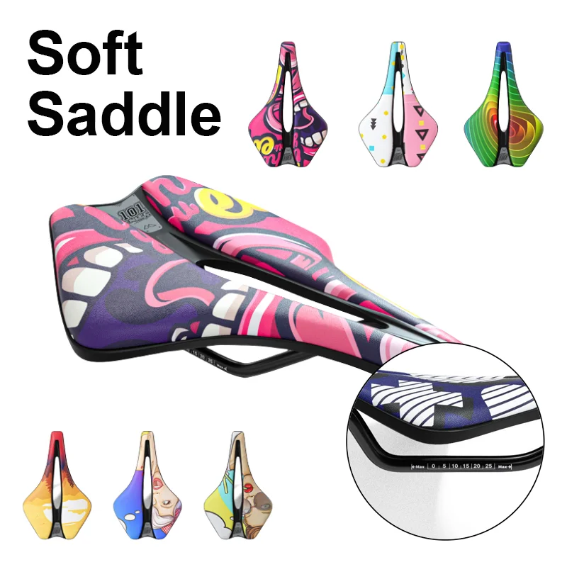 

Soft Bicycle Seat Cushion Saddle Comfortable Men Hollow Breathable Saddle Bicycle Accessories Road Folding Mountain Bike