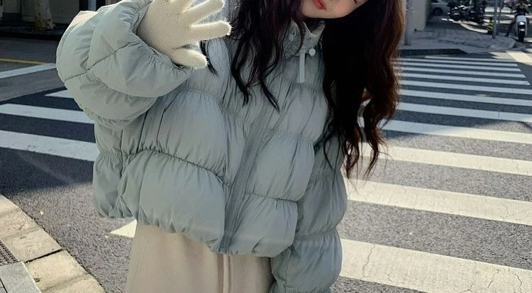 디자인 센스 스탠드업 칼라 따뜻한 재킷 여성용 겨울 신상 다용도 캐주얼 루즈핏 솜 패딩 의류