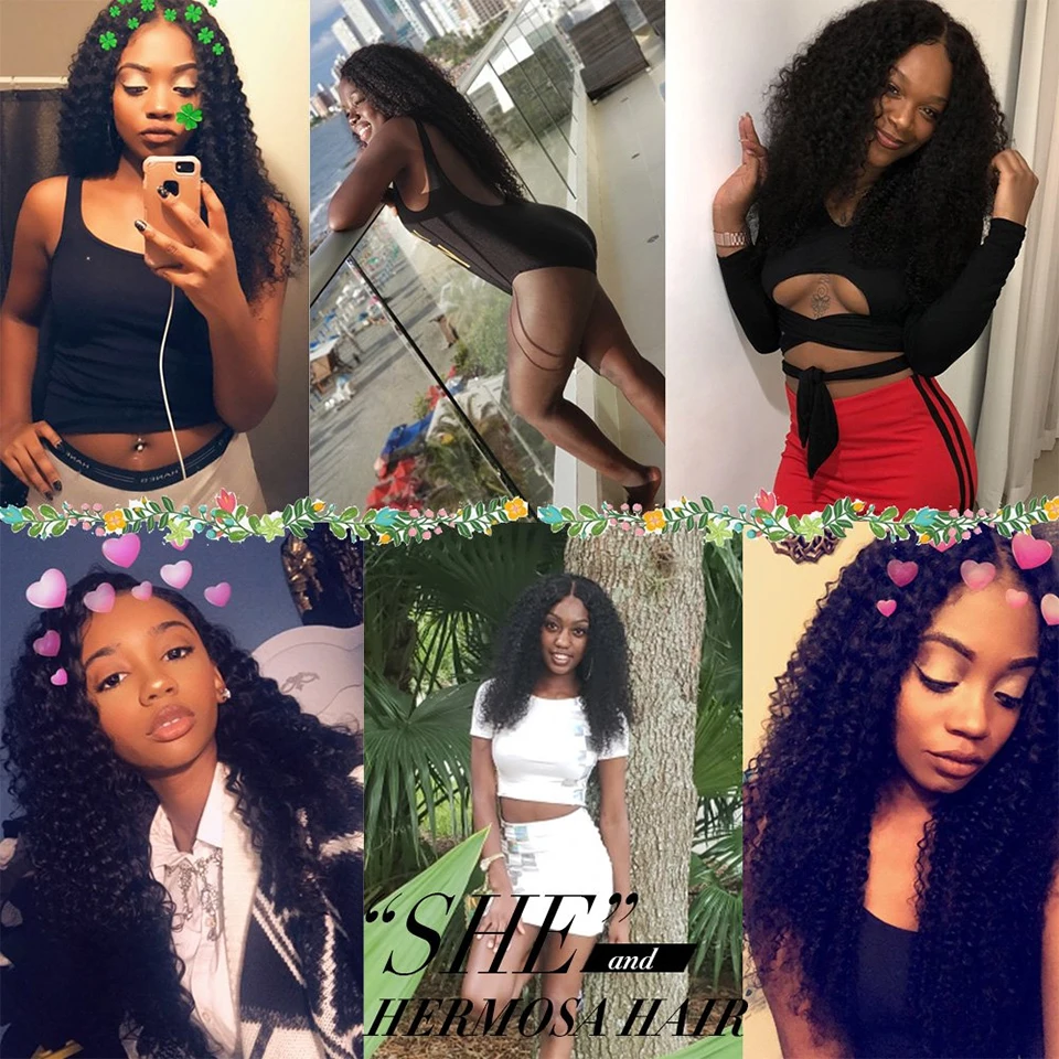 Kinky Afro Curly Deep Wave Bundle With Closure Frontal HD Transparent Virgin Human Hair 3/4 Bundle Hair Weav Deal Hair Extension image 6