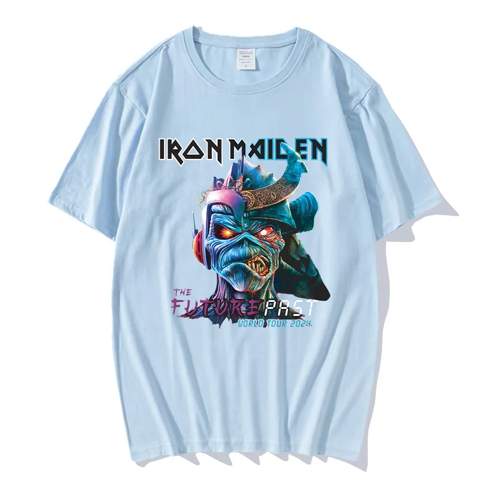 The Future Past World True 2024 T-shirts Iron-Maiden Tees High Quality Cotton T-shirts Oversized Sports Tops Unisex Streetwear