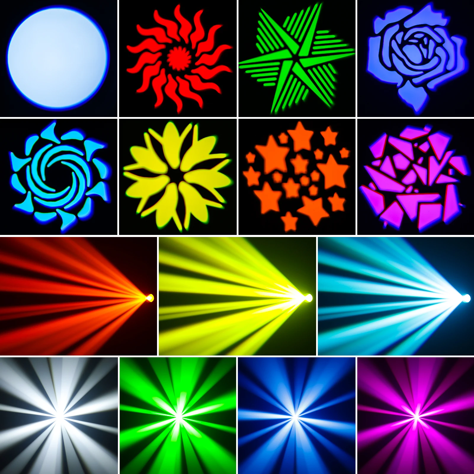 U'King 120 واط LED تتحرك رئيس ضوء بقعة صغيرة Gobos ضوء المرحلة التحكم عن بعد DMX512 أنماط شعاع تأثير الضوء ل DJ الزفاف