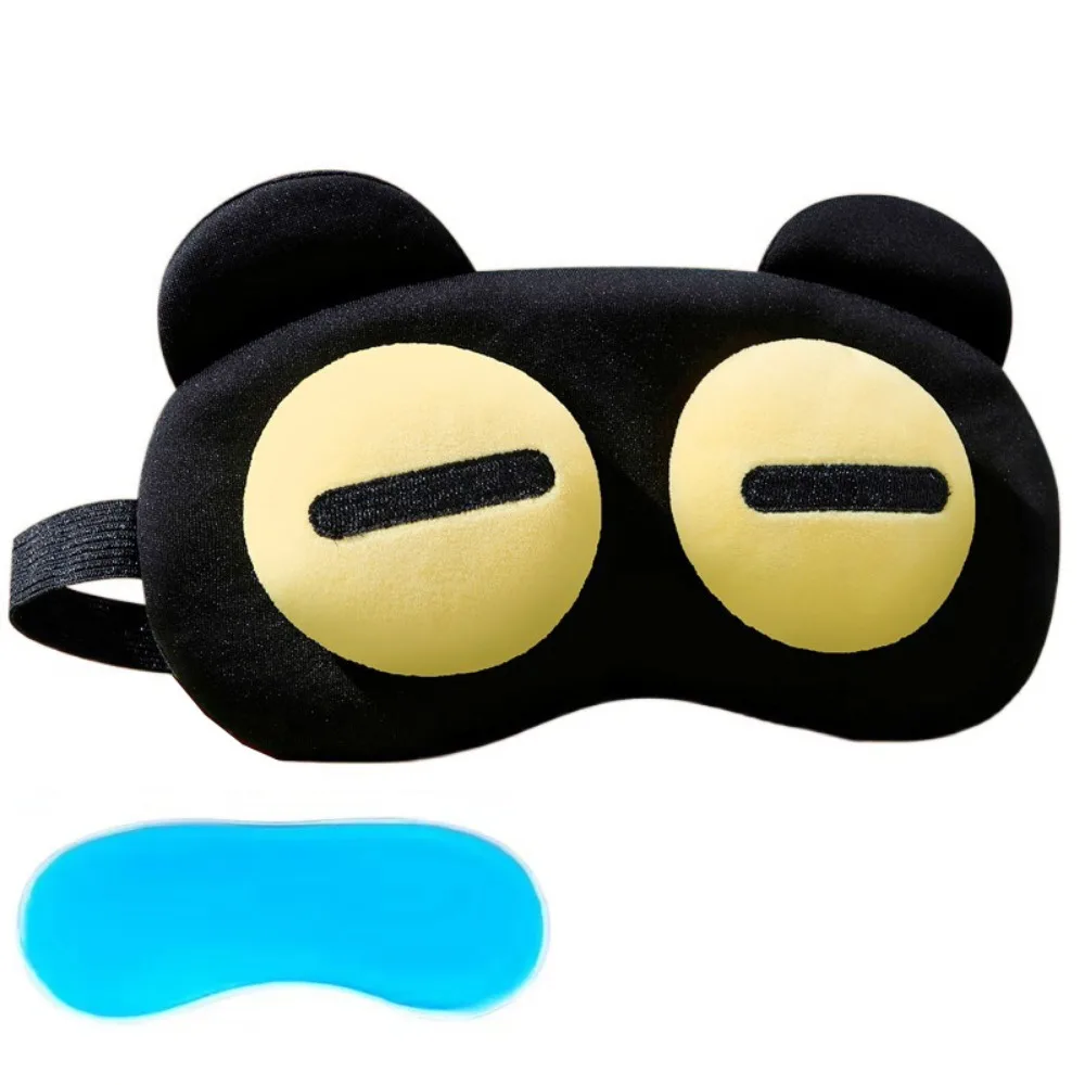 Breathable Cartoon Sleep Eye Mask with Ice Cooling Pad Adjustable Travel Relax Eyepatch Big Eye Design Removable